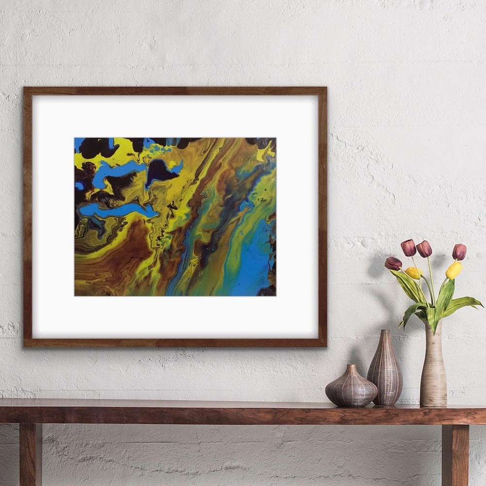 Original abstract art done in fluid acrylic